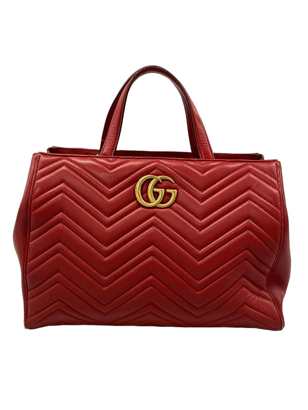 Gucci Gg Marmont Red Leather Tote Bag #310286G98B
